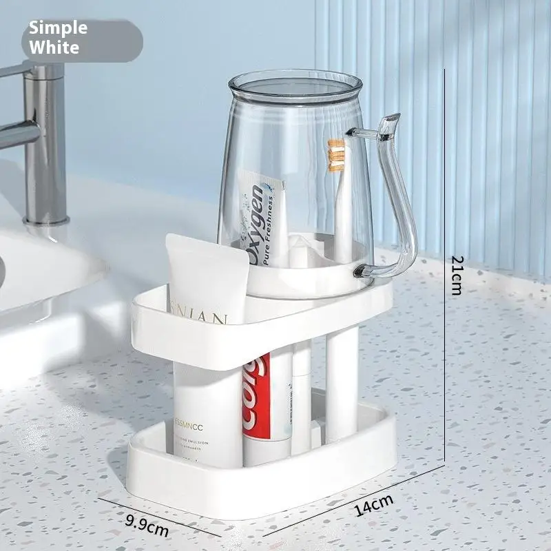 كوب تنظيف الأسنان عنبر مع حامل فرشاة الأسنان مجموعة أواني الأسنان كأس غسول الفم تخزين الرف لمستلزمات العناية بالفم #6