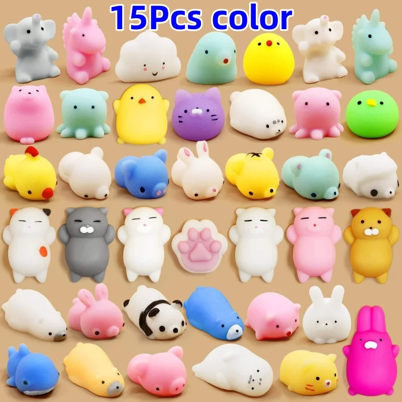 15 Pcs Mini Release Stress Animal Pinch Music Children Simulation Relaxing Mood Squeezing Reduce Pressure Toy Birthday Gift