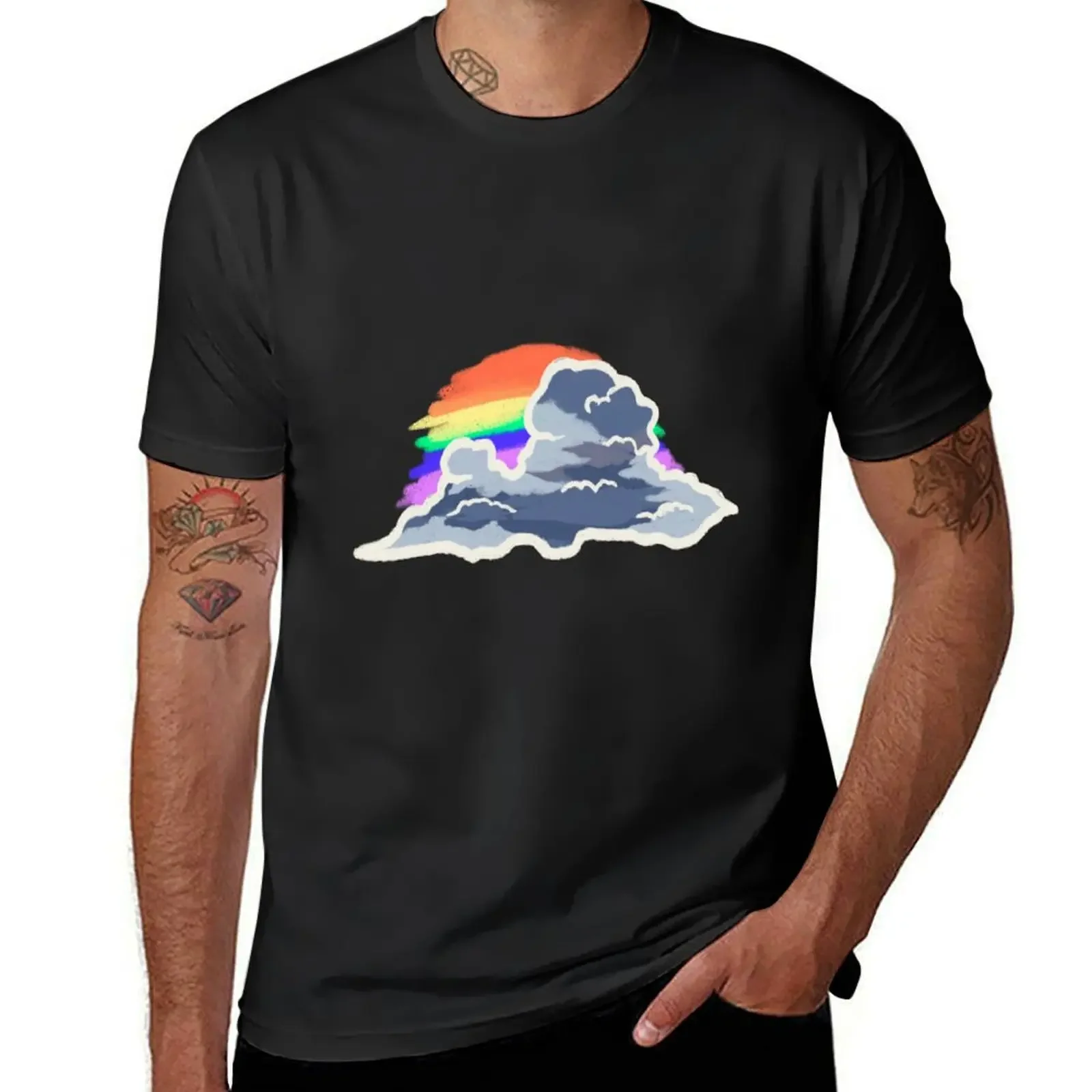 Iridescent pileus cloud art brush T-Shirt graphics vintage graphic tee baggy shirts sublime mens graphic t-shirts big and tall