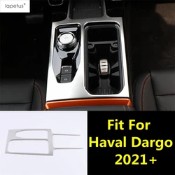 For Haval Dargo 2021 2022 Car Accessories Central Gear Shift Stalls Frame P Button Panel Cover Trim Stainless Steel Interior Kit