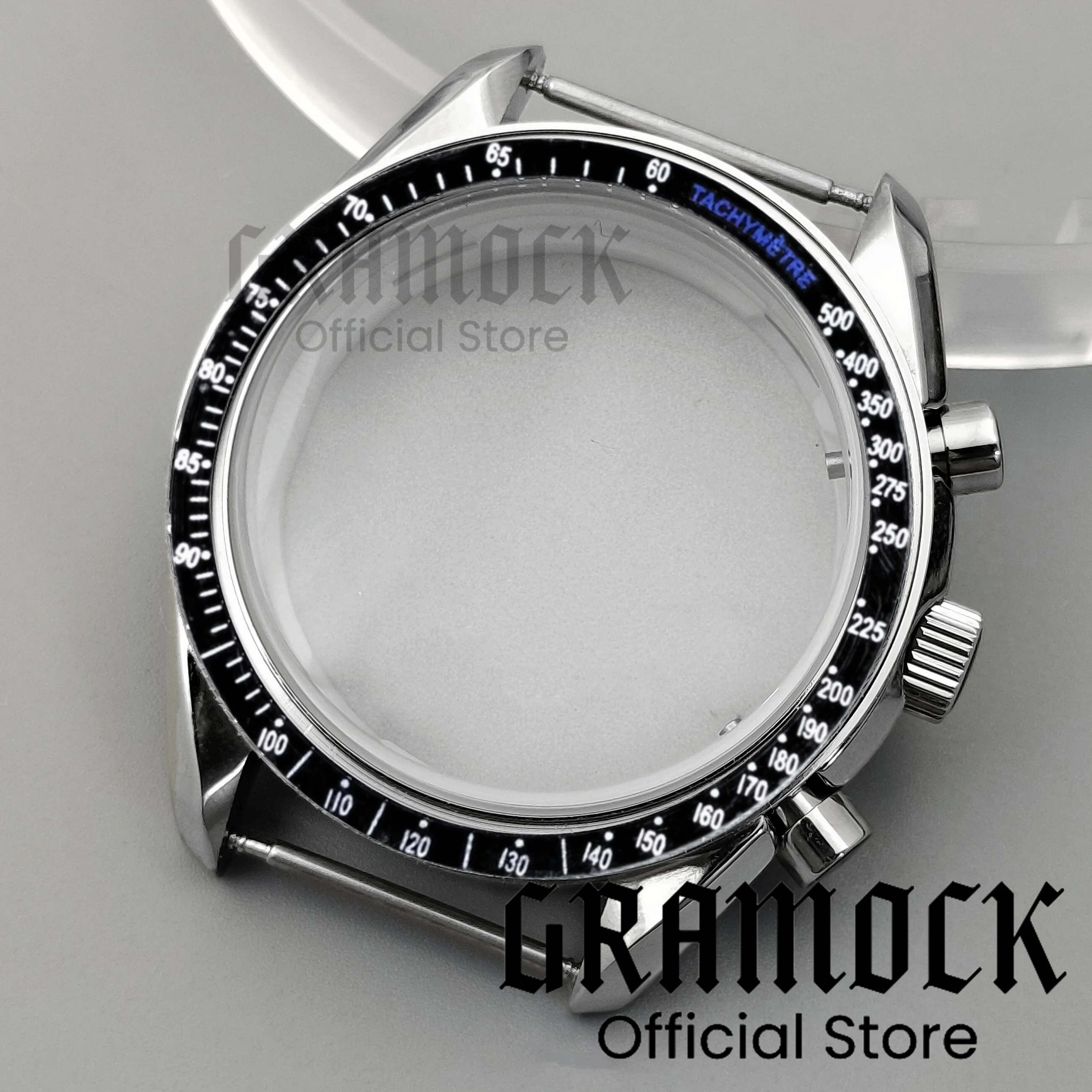 Gramock 40mm 316L Steel Coated Glass Case Yellow Grey Black Red Insert Watch Accessories Fit VK63 VK64 VK67 VK68 Quartz Movement