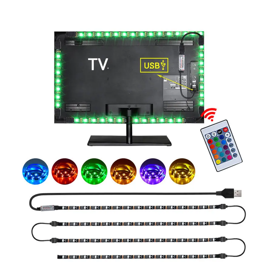

5050 Доска USB Светодиодная лента 1-5 метров RGB световая лента ТВ фон свет бар компьютер фон украшение свет stri