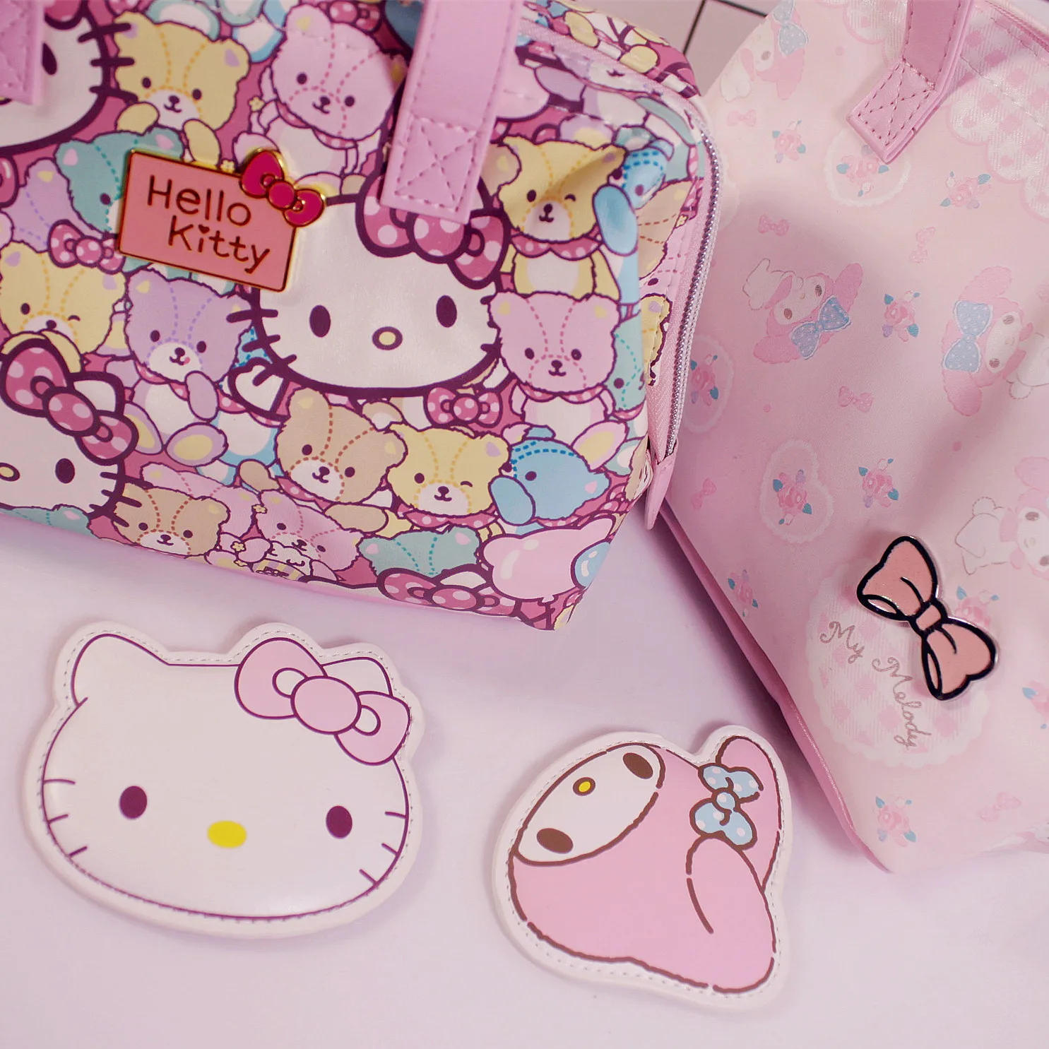 Imagem -04 - Sanrio Olá Kitty Bolsa Cosmético dos Desenhos Animados Kawaii Cat Melody Armazenamento Carry Make up Bolsa pu Bolsas Bolsas Tamanho de Viagem Maquiagem Venda Quente