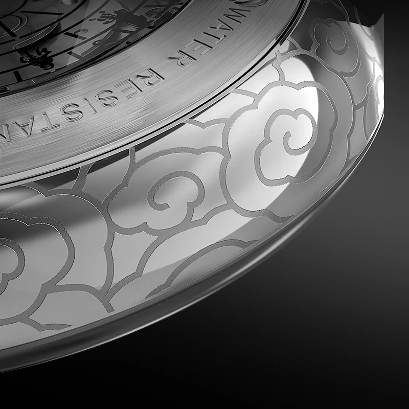 BEXEI Ancient Chinese Sundial Theme Automatic Movement The Twelve Earthly Branches Man watch sapphire Crystal 9229