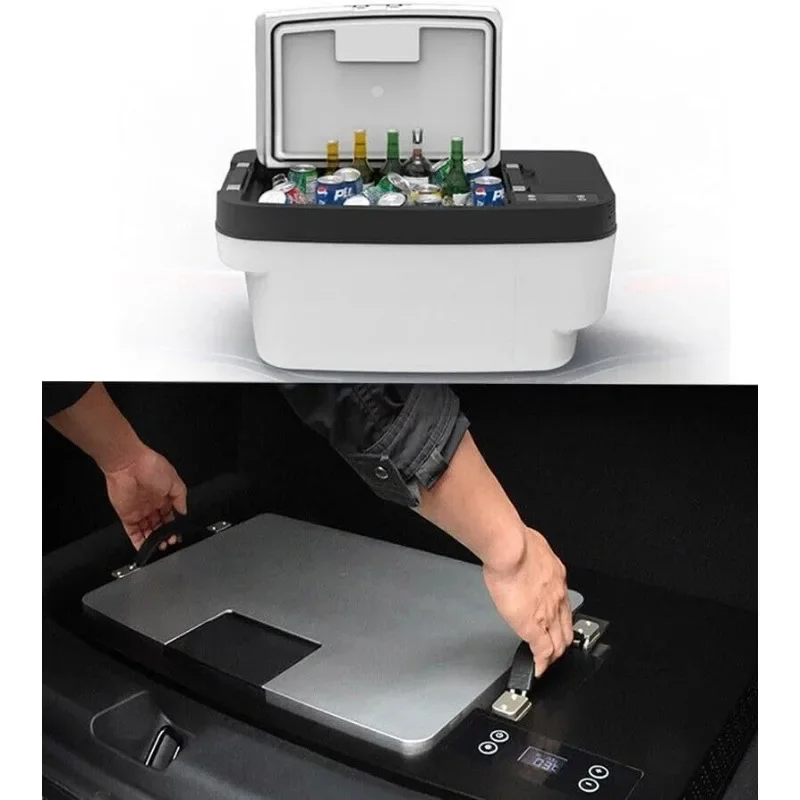 

For Tesla Model 3 Y Trunk Refrigerator LED Screen Drug Storage Fresh Refrigeration Outdoor Camping Car Refrigerator Ice Maker