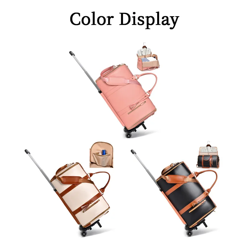 Large Travel Handbag Fold Women's Clothing Luggage Bag Rolling Suitcase Suits Bag Multifunctional Storage Backpack Travel Bag