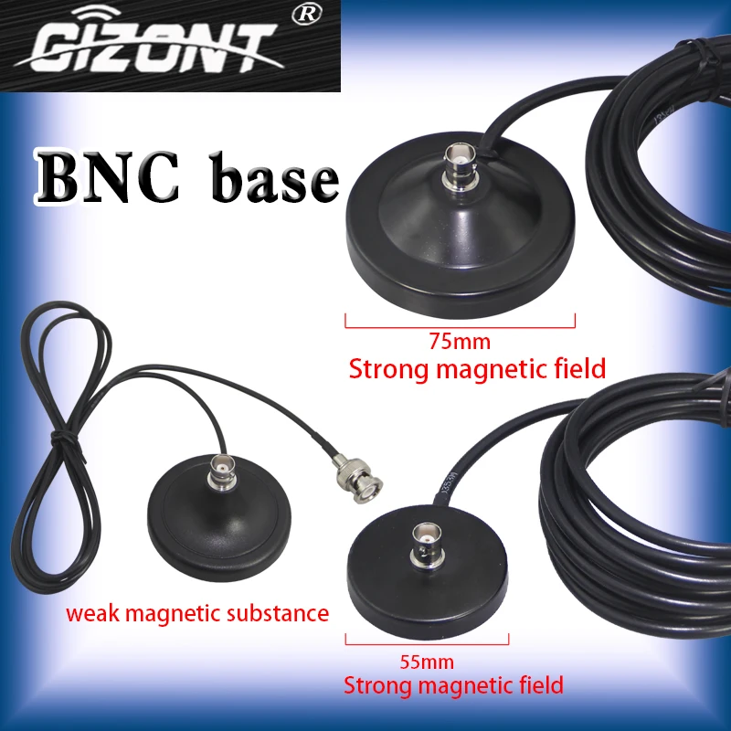 Antena de microfone sem fio com base magnética, BNC Masculino e Feminino, Q9 Conector RG58 Cabo de Cobre RG174 Cabo de Extensão