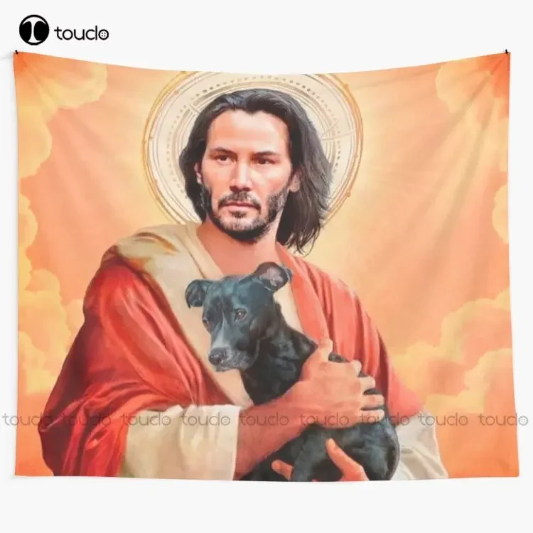 The Immortal Keanu Reeves John Wick Matrix God Dog Animal Tapestry Wall Tapestry Art Custom Decoration Wall Hanging High Quality