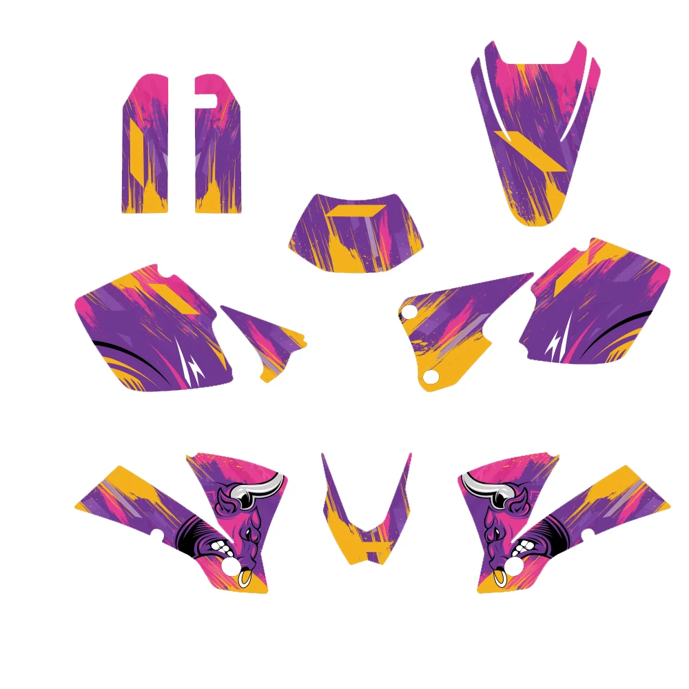 Motorcycle Decal Sticker Complete Matching Graphic Decal Kit Fit For EXC 125 200 250 300 400 450 525 2003 Custom Number