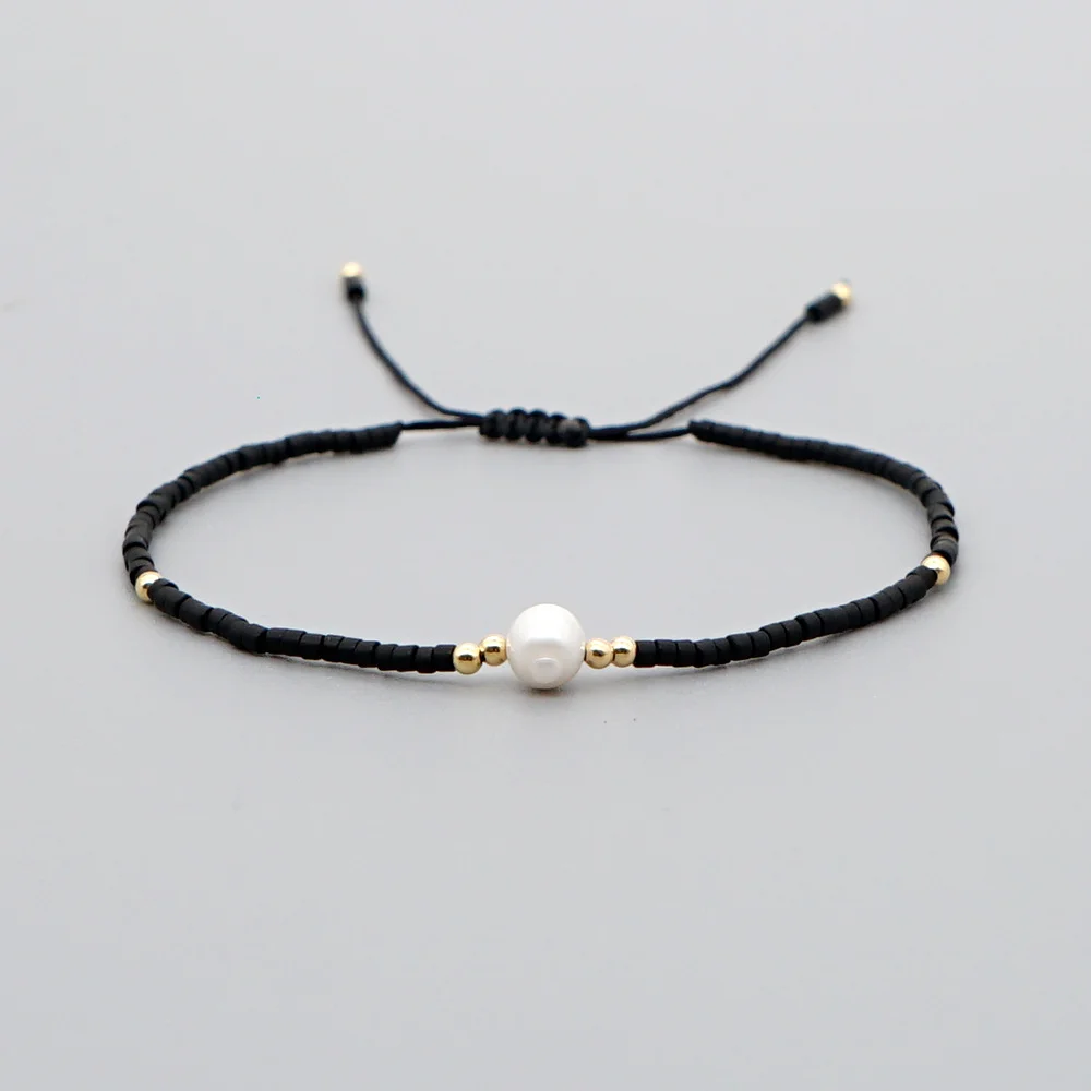 Miyuki-Perlenarmband für Frauen, eleganter, zierlicher Perlenschmuck, Boho-Sommer-Strand, stapelbare Armbänder, Geschenk für Sie – Detail 3