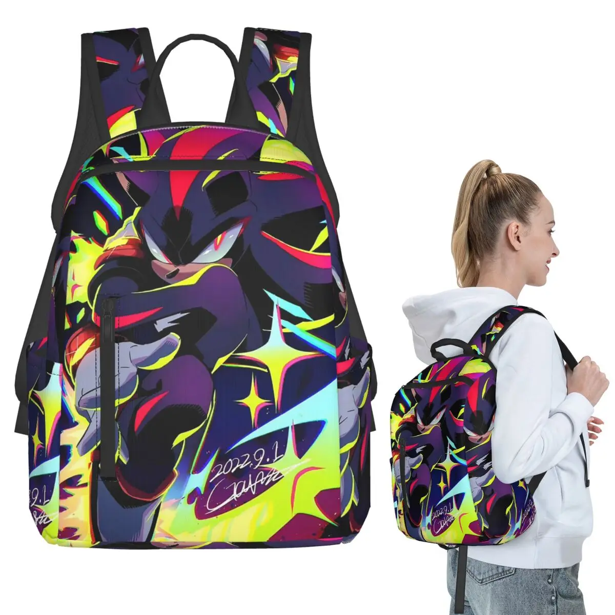 

Рюкзак Shadow The Hedgehog Sonic The Hedgehog, студенческая сумка для книг для мальчиков и девочек, детская школьная сумка, компьютерные сумки на плечо для мужчин и женщин