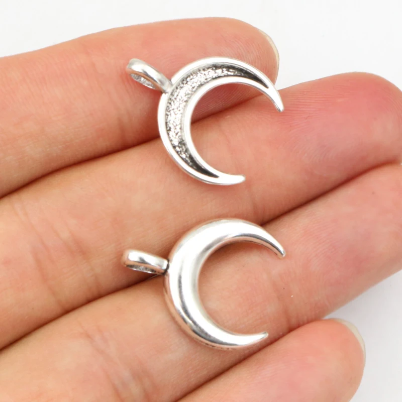 30 sztuk 20x17mm Charms Antique Silver Plated księżyc Charms stopu metalu wisiorek DIY tworzenia biżuterii znalezienie akcesoria — zdjęcie 4