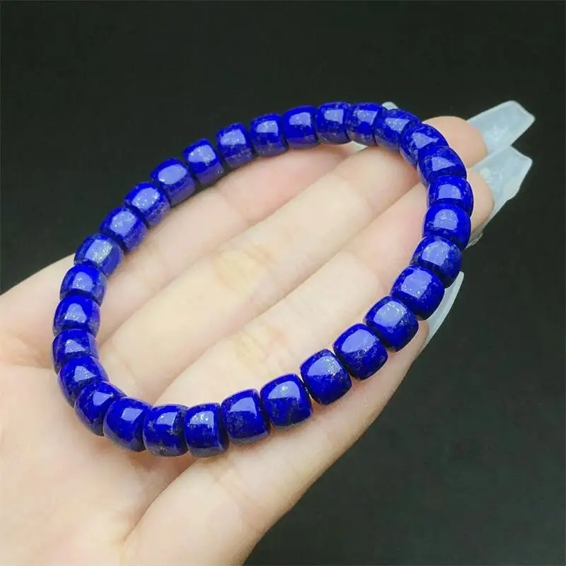 6.5MM Natural Lapis Lazuli Bracelet Handmade Crystal Jewelry Stretch Bangle Children Birthday Gift 1pcs