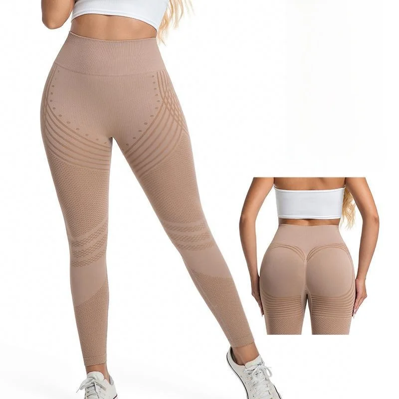 High Waist Shaping Yoga Pants Women's Fitness Trousers Quick Dry Sports Pants Butt Lifting Tight Fit Pants Peach Butt