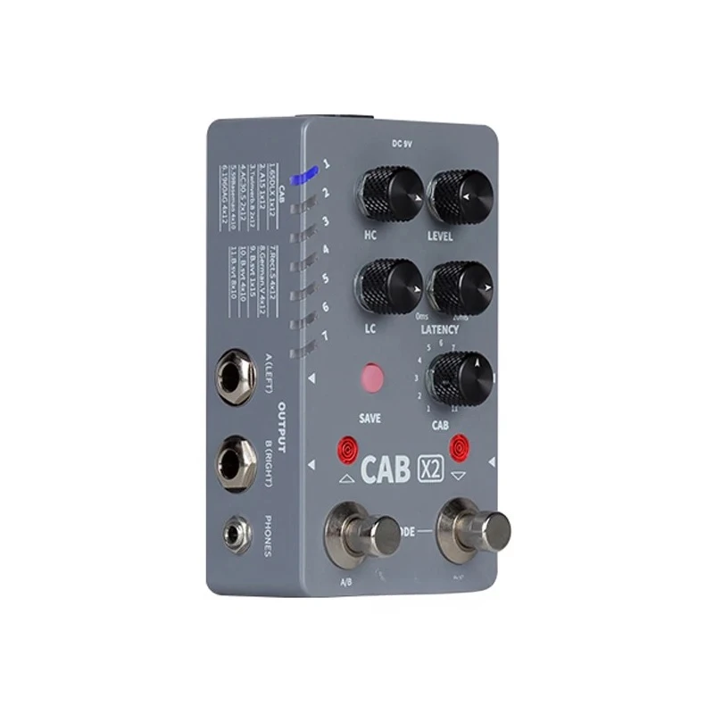 Stereo IR Cabinet Simulation Pedal Dual Channel Cab Simulation Guitar Effects Pedal 14 Presets 11 Factory IR