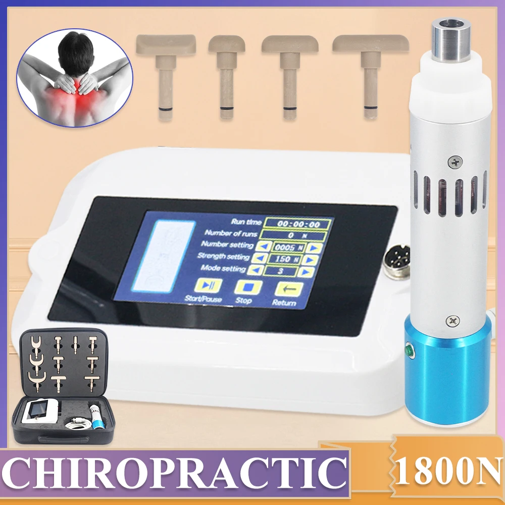 

2025 Hot Sale Professional Electric Chiropractic Gun 1800N Powerful Adjustable Spine Correction 8 Languages Touchscreen Massager