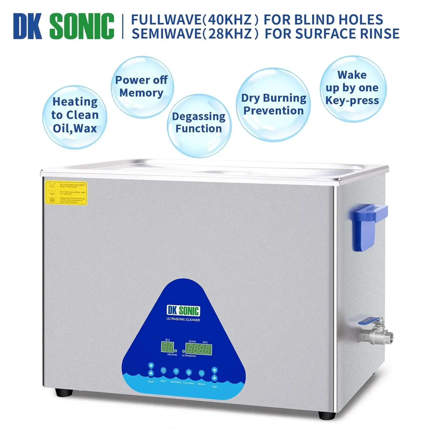 Limpiador ultrasónico, limpiador sónico profesional de 37L con cesta de limpieza. Limpiador de piezas ultrasónico de control digital para limpieza
