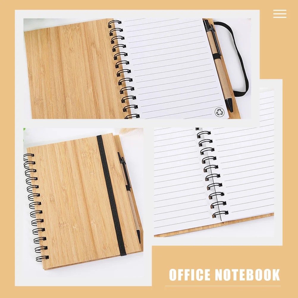 Lined Spiral Bound Journal The Office Notebook Wood Grain Note Pad Diary A5 Monthly Planner Book Work Notepad