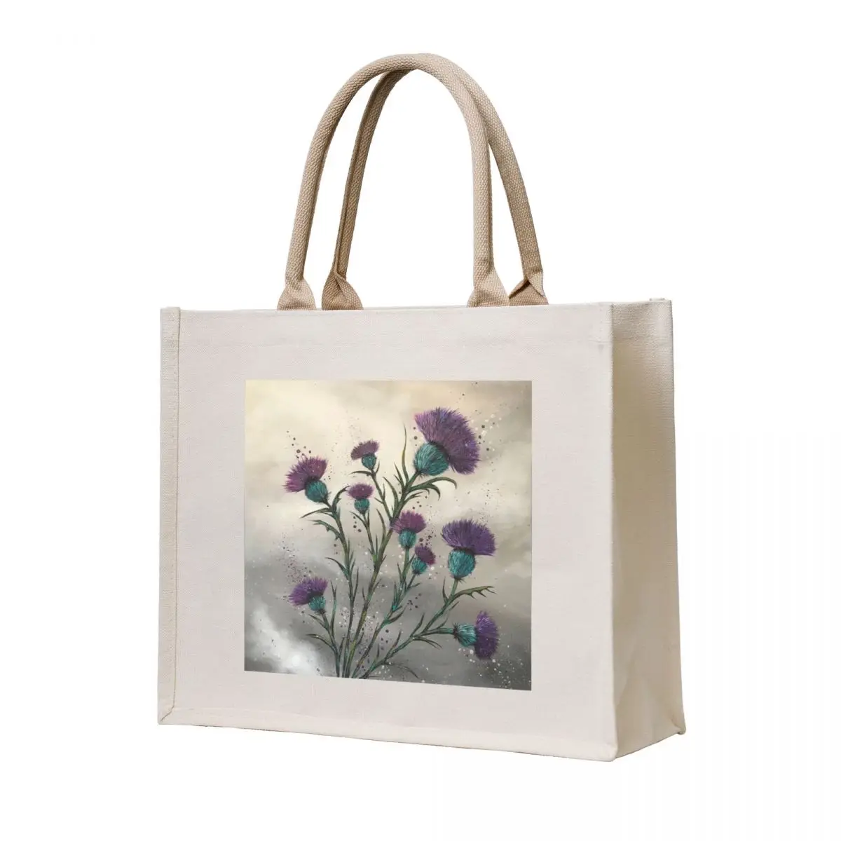 

Scottish traditional purple thistle Tote Bag tote bag custom Shopping bags shopper bag women eco pack