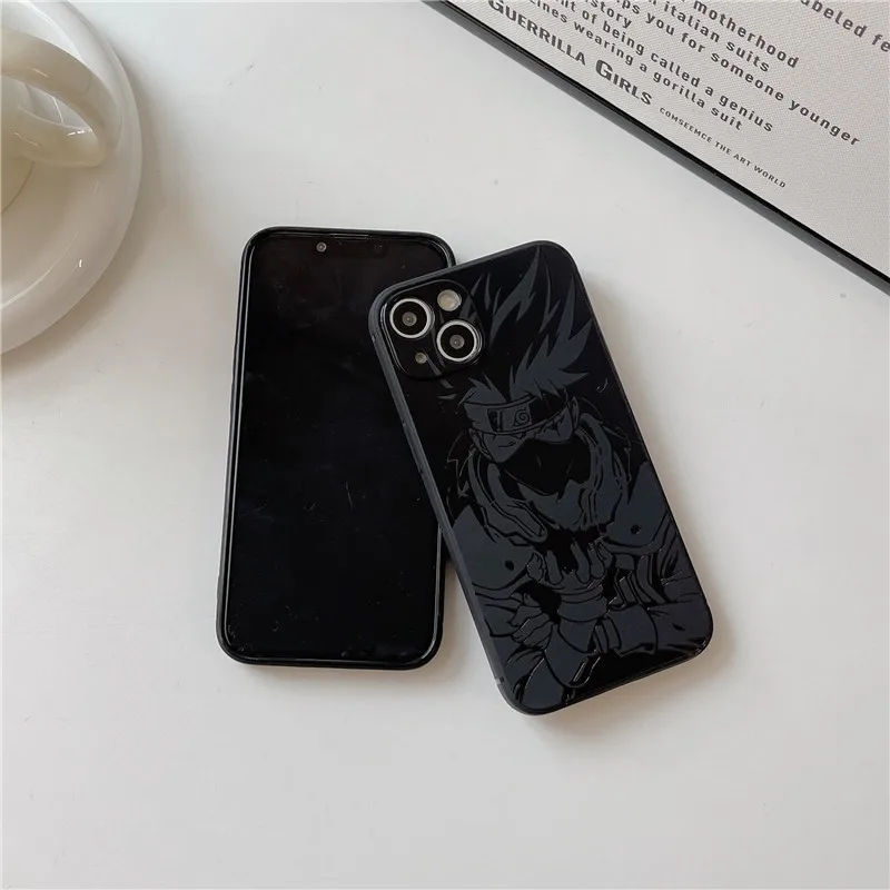 Manga Emboss N-Narutos Phone Case for iPhone 16 15 14 13 12 11 Pro Max Plus X XR XS Obito Kakashi Pain TPU UV shockproof Cover