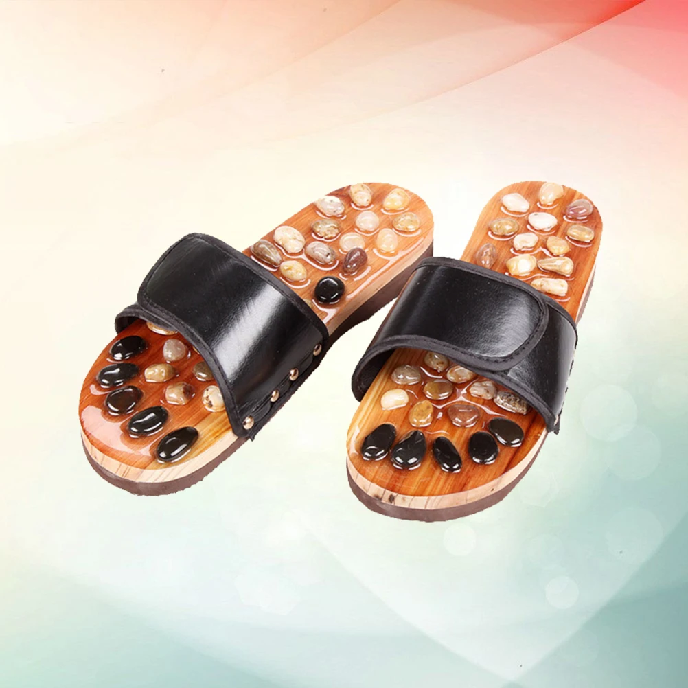 

Slippers Foot Massage Health Shoes Acupoint Sole of Unisex Massagers Acupressure Black Non-slip Care Men and Women