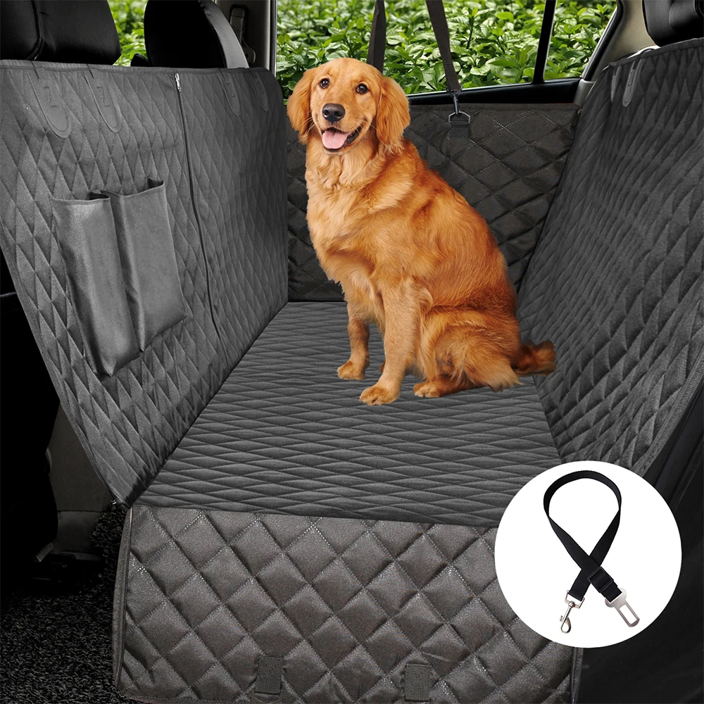 Huisdier Hond Autostoel Hoes Met Zijkleppen 100% Waterdichte Huisdier Seat Mat Beschermer Voor Achterbank Zwarte Drager Hangmat Cabriolet