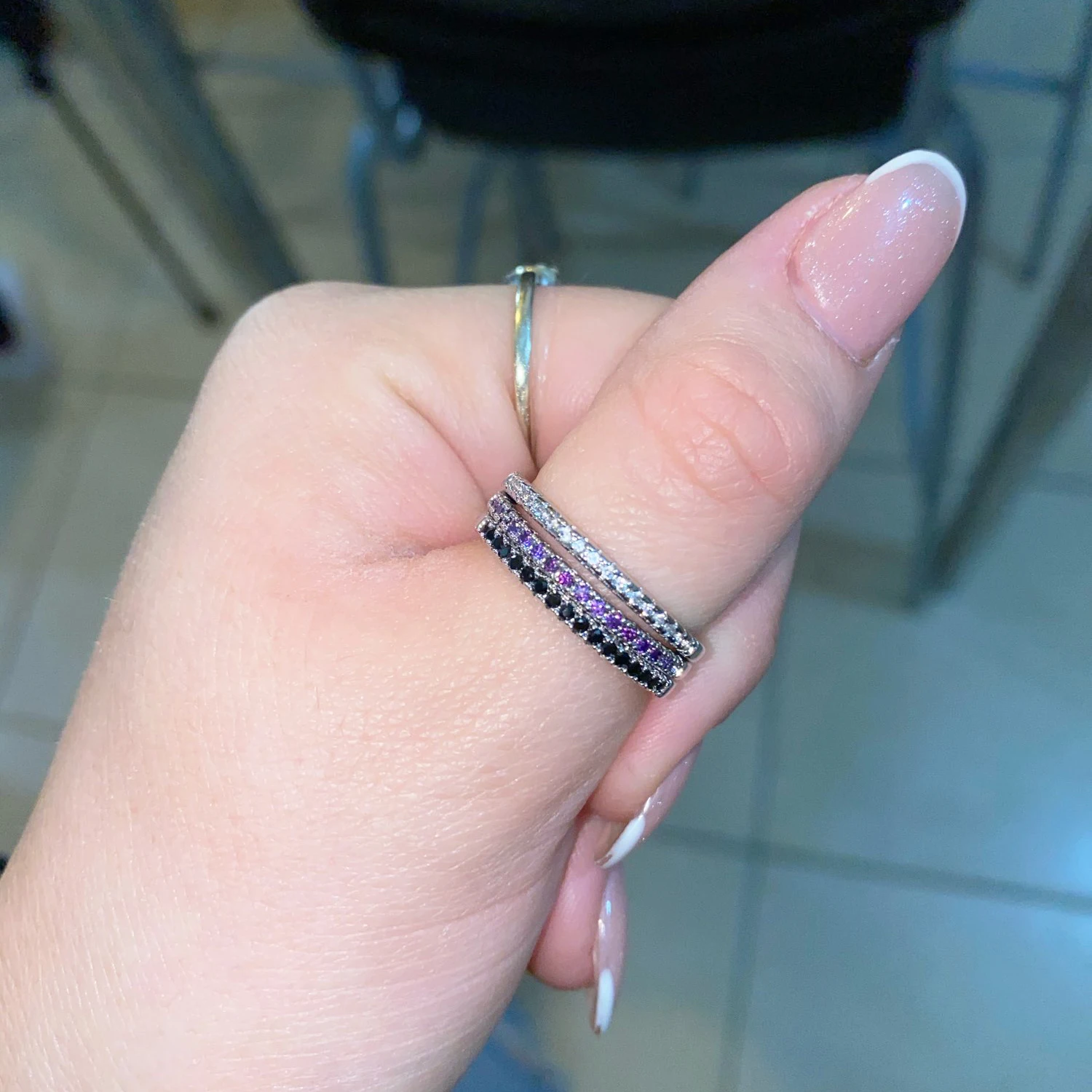 Korean Dainty Rings For Women Aesthetic Accessories Jewellry Date Engagement Women\' Ring Thin Colorful Finger Jewelry R132