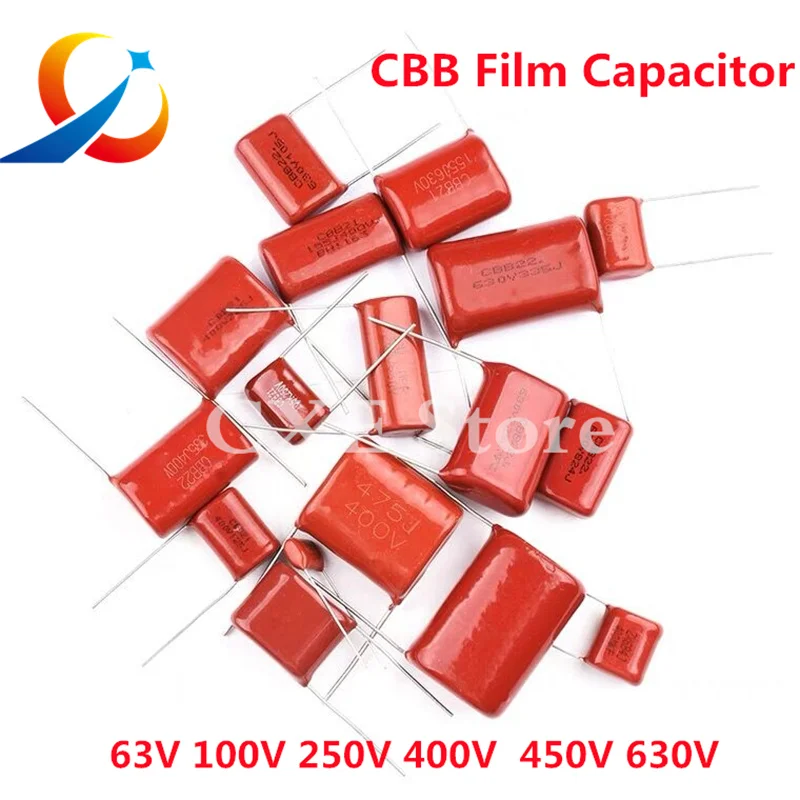 10PCS CBB  Film Capacitor 63V 100V 250V 400V 450V 630V 2000V 102J/103 /104/105 /155 /222 /225 /334 /473 /474/475 /684 /824J NEW