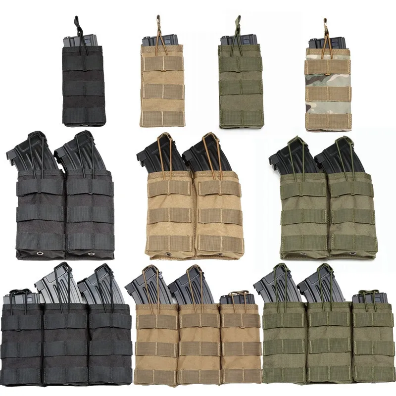 Tactical Molle Single&Double&Triple Magazine Pouches Airsoft AK 7.62 5.56mm M4 Rifle Mag Bag Tactical Gear Hunting Accessories
