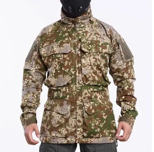 

German Camouflage Flecktarn All Terrain Jacket Winter Men Coat Long Style