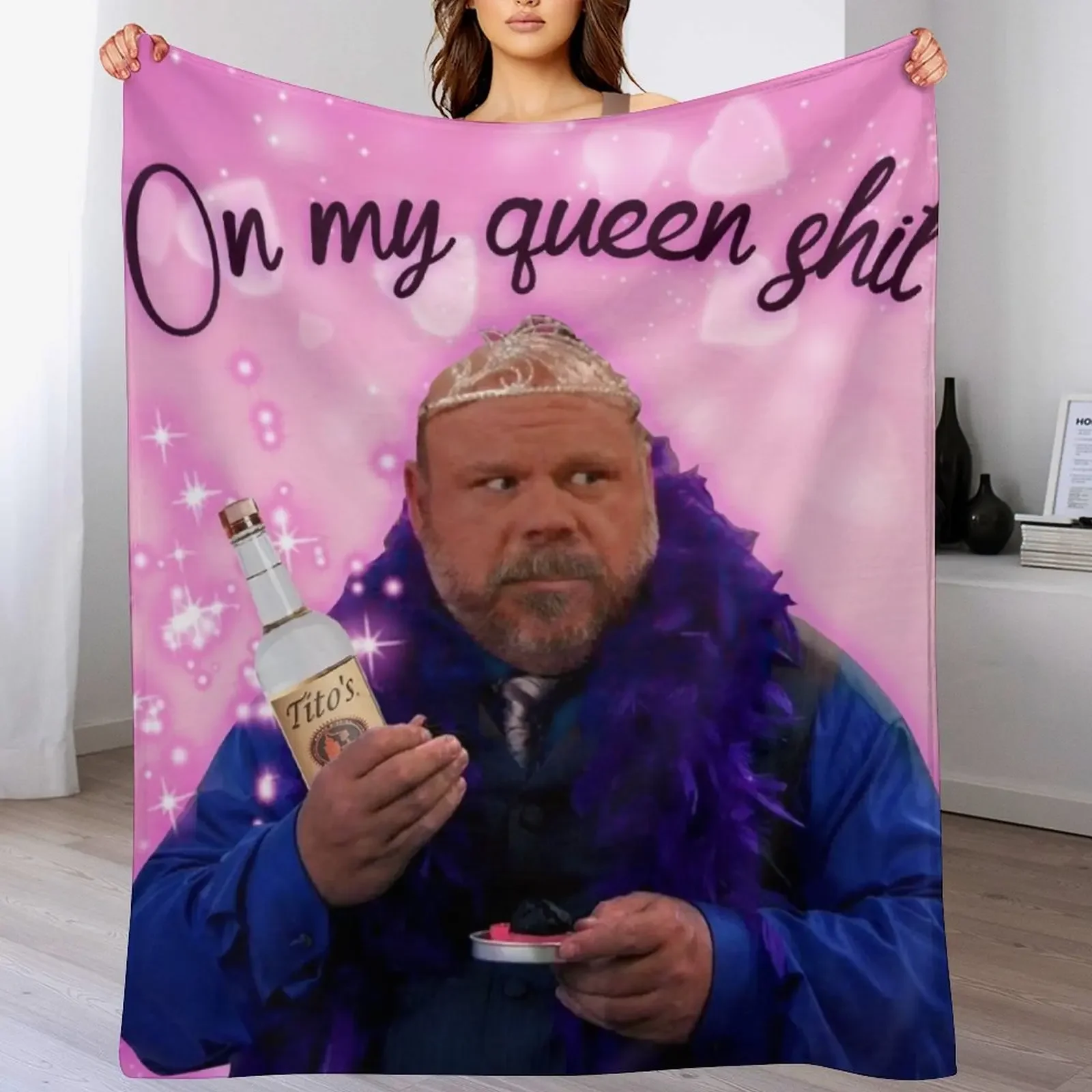 Bertram On my Queen Pink YRS22 Throw Blanket Air Conditioner Soft Blanket for Office Home