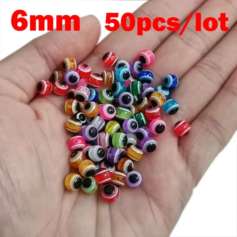 50pcs/lot Fish Eye Fishing Beads 6mm 8mm Mixed Color Luminous Carolina Rigs Taxes Rigs Fishing Beads DIY Kit Bass Fishing Tackle view 6