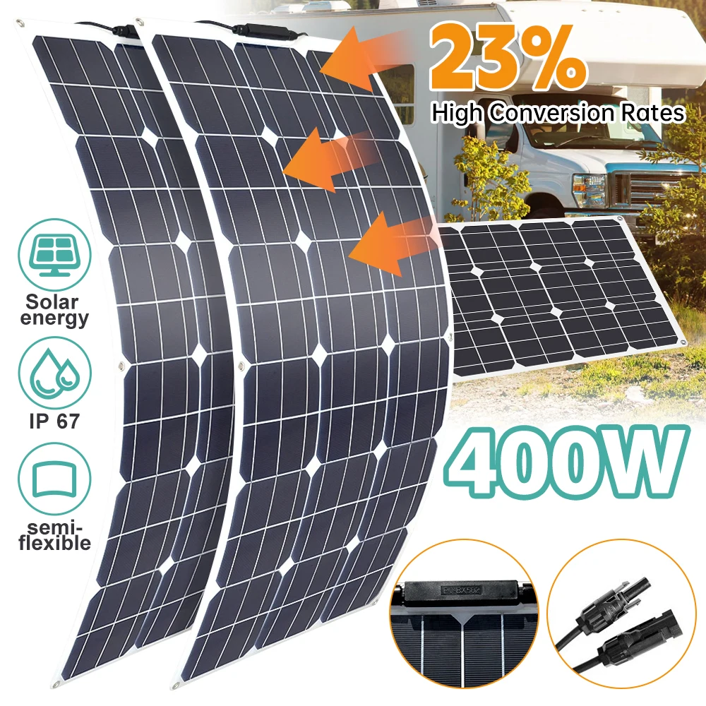Semi Flexible Solar Panel 400W A+ Grade Monocrystalline Cell