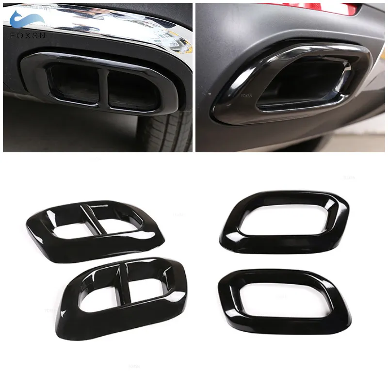 For Mercedes Benz GLE350 GLE450 GLC GLS W167 X253 X167 2020 Car Rear Exhaust Tail Muffler Pipe End Output Cover Protective Trim