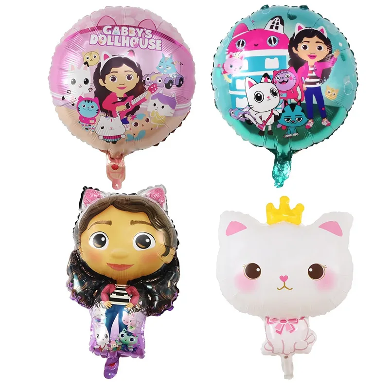 10/20/50pcs Gabby Dollhouse Foil Balloon Birthday Party Decoration Baby Shower Kid's Party Supplies Inflatable Air Globos Toys