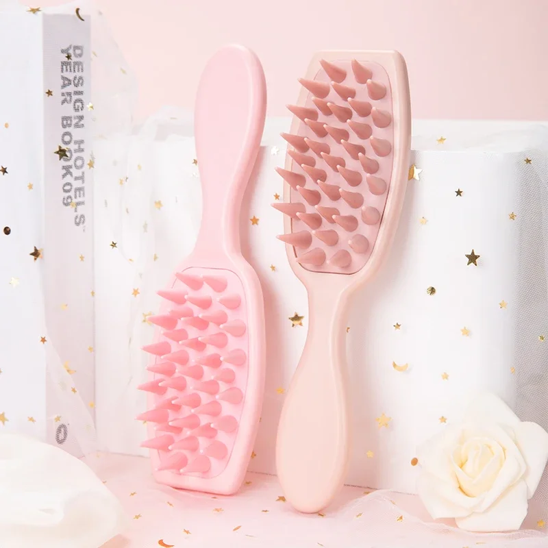 Silicone Shampoo Brush Scalp Massage Brush Hair Washing Comb Long Handle Head Massager Bath Exfoliating Body Scrubber