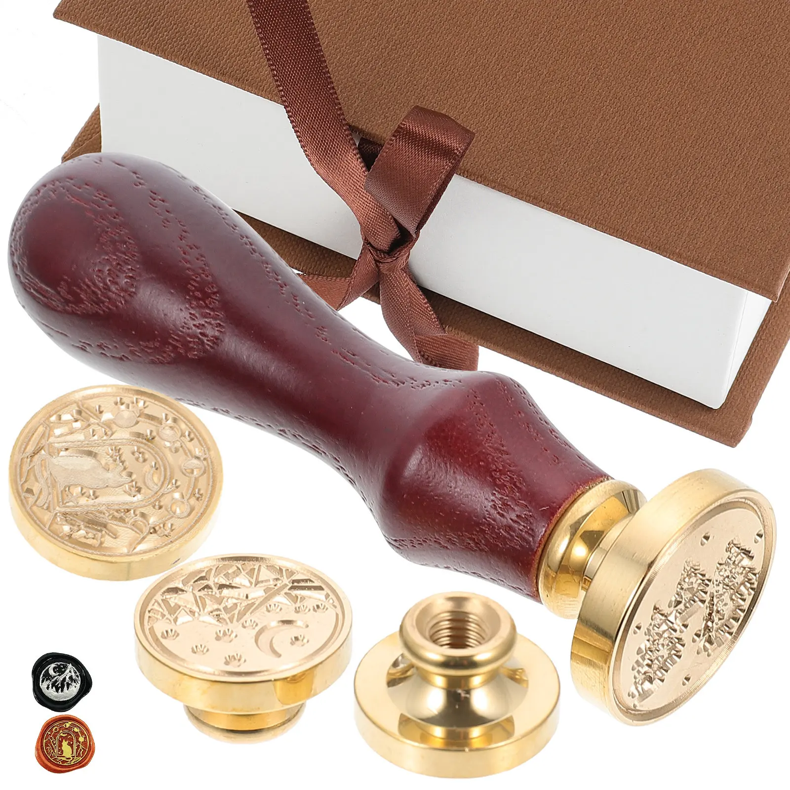 1Set Fire Seal Stamp Kit Vintage Style Wax Seal Stamp Perfect for Gifts Handmade DIY Decoration Scrapbook Decoration