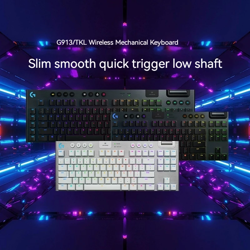 

Logitech G913/tkl Wireless E-sports Game Ultra-thin Mechanical Keyboard Tea Axis 87/104 Keys Game Office Computer Accessories