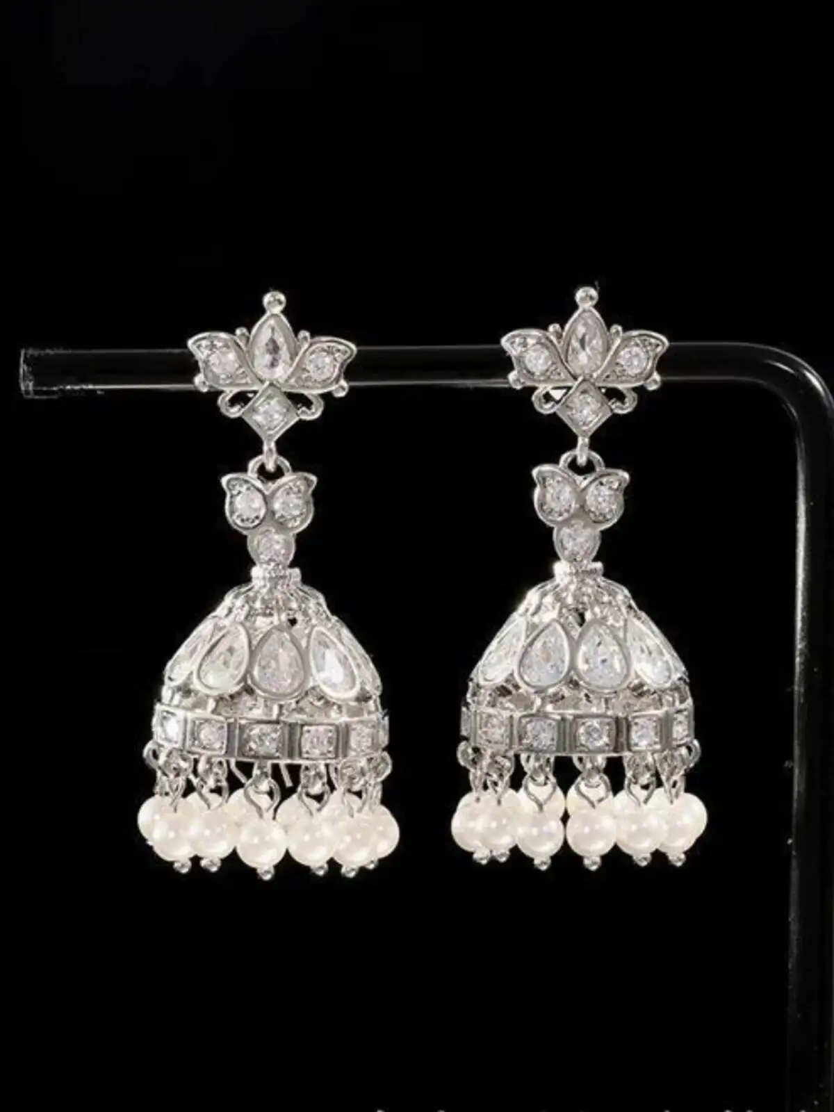 Indian Exaggerated Birdcage Earrings Fashion Annual Meeting Luxurious Lantern Zircon Tassel Wind Chime Bell Earrings Banquet - view 3