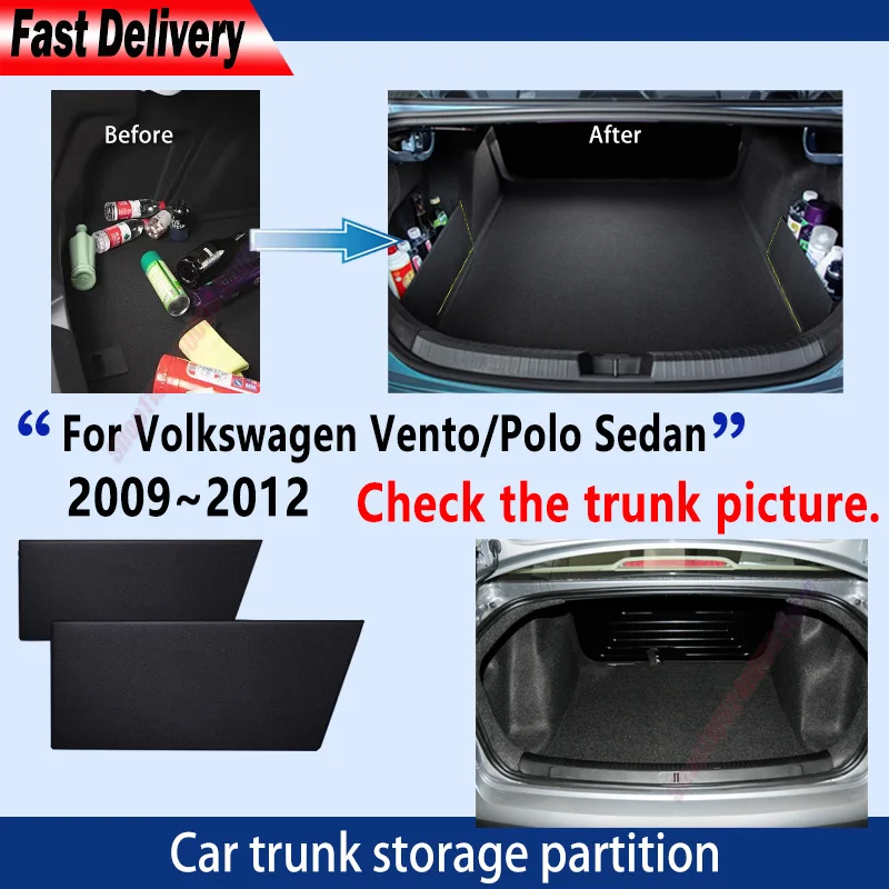 For Volkswagen Vento Polo Sedan For VW 2009-2012 Trunk Storage Partition Multifunction Storage Auto Interior Parts