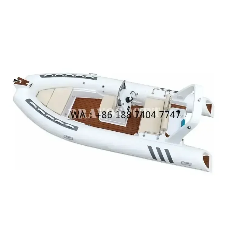 Hot Selling Fiberglass 480cm Rib Inflatable Fishing Boat Black White Marine Boat for Sport Fishing