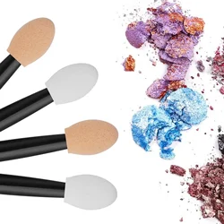 Cuttte 50/100PCS Disposable Dual Sides Eye Shadow Sponge Applicators with Container, Length Eyeshadow Brushes Makeup Applicator