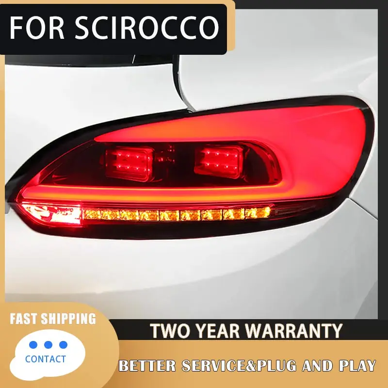 Car Styling For for VW Scirocco LED 2009-2014 Tail Lamp rear trunk lamp cover drl+signal+brake+reverse