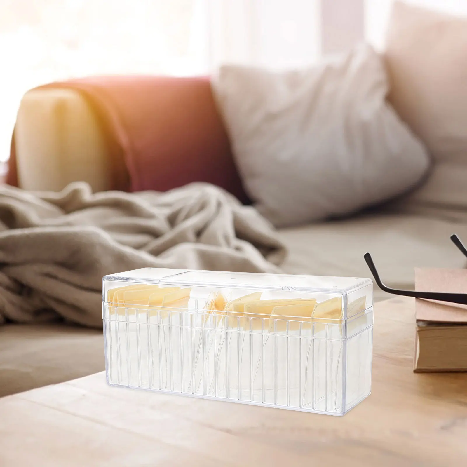 

1Set Transparent Jewelry Storage Box Clear Acrylic Material with Sealing PVC Bags for Efficient Organization of Earrings Rings