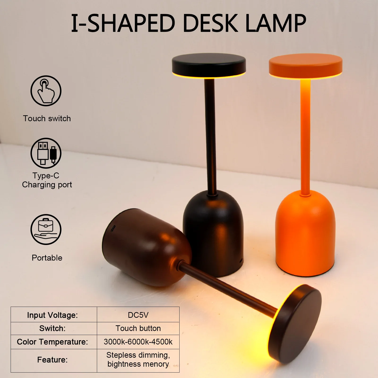

LED Night Light Living Room Bedroom Bedside Desktop Decoration Desk Lamp Rechargeable Tri-color dimming Wine Cup Table Lamps
