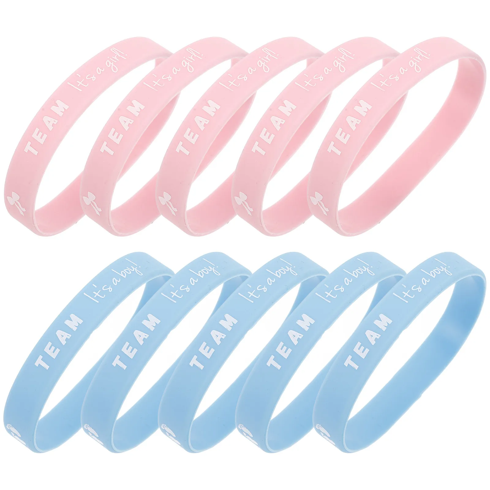 

10Pcs Gender Reveal Silicone Wristbands Boys Girls Team Rubber Bracelets Baby Shower Party Favor Decorations Stylish Celebration