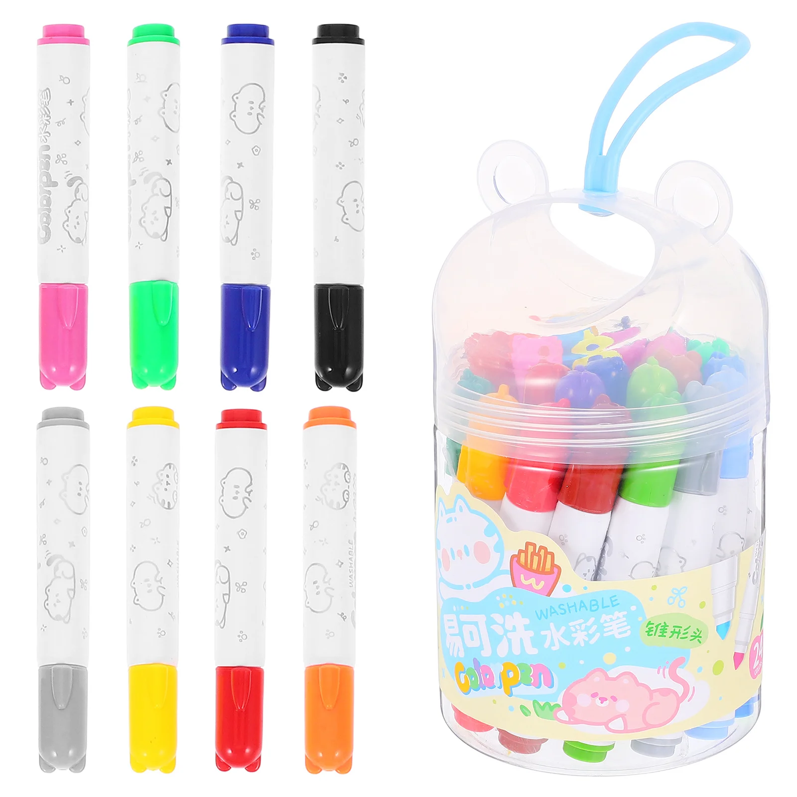 

Набор моющихся маркеров, 24 шт., ручки с акварельными чернилами, яркие цвета, гладкий мягкий наконечник для школьных классных принадлежностей, легко чистится