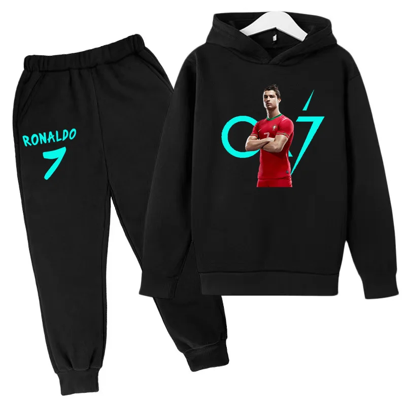 

Children's Clothing Coat CR7 Brand Casual Competition Sportswear Boys Girls Letter Printed Hoodie/trousers 2P Sports Jogging Set