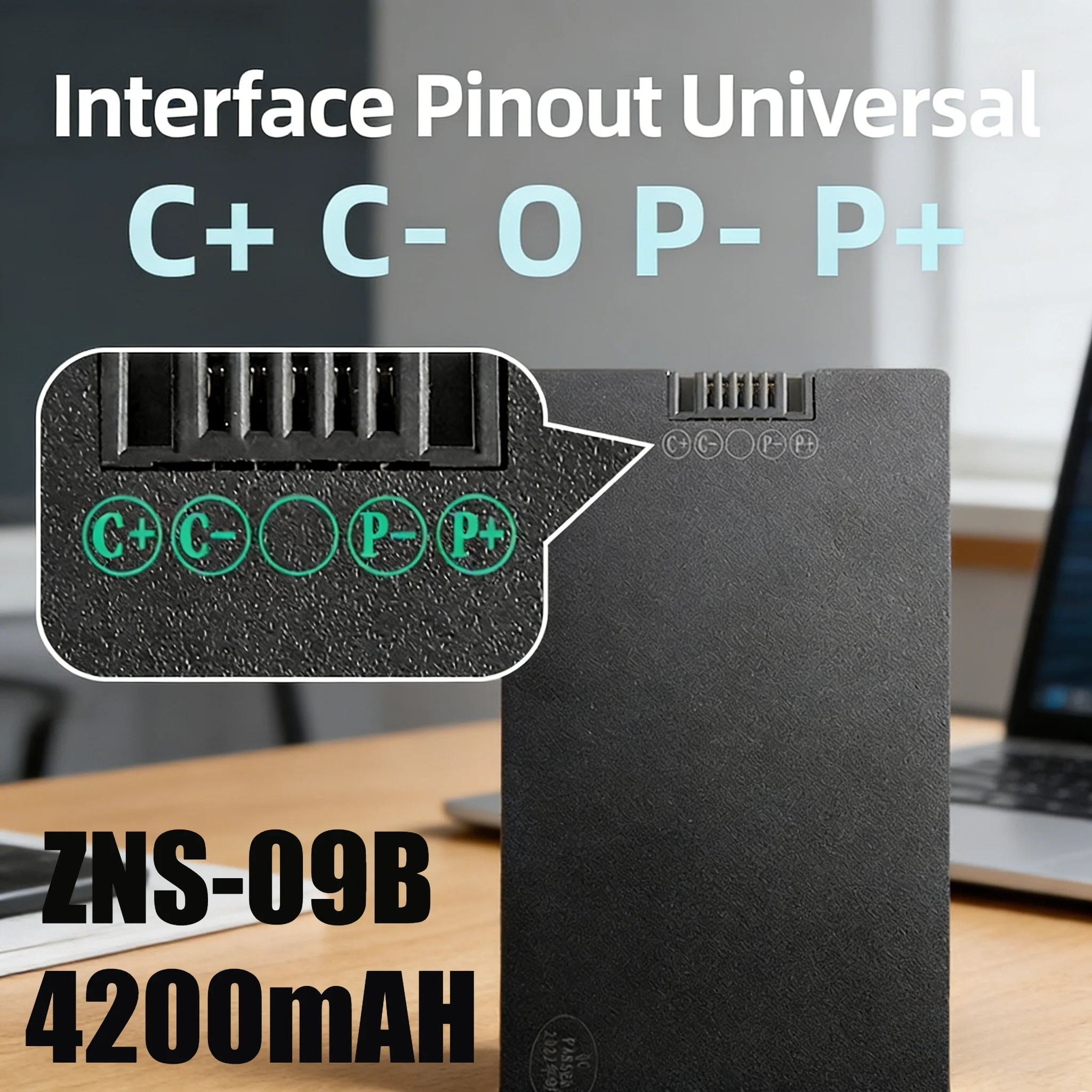4200mAh High Capacity Polymer Li-ion Battery ZNS-09B1 for Smart Door Locks - Rechargeable Fingerprint/Password Lock Battery