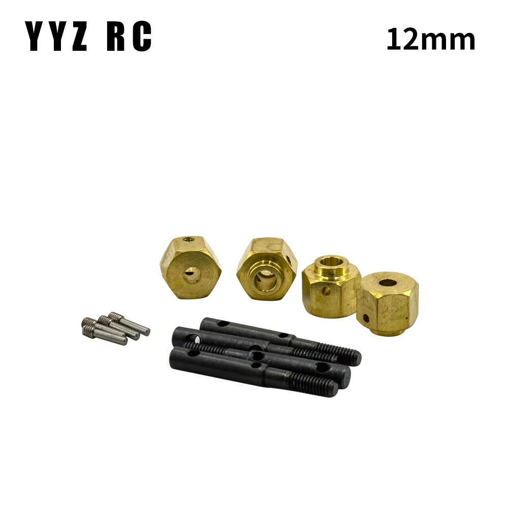 Mozzo ruota in ottone più pesante da 12mm adattatore esteso in metallo per parti di aggiornamento Axial Scx10 telecomando Rc Crawler accessori per auto 1/10